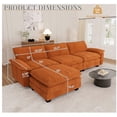 thumbnail image 2 of Muumblus Modular Sectional Cloud Couch with Ottoman, Oversized L-Shaped Corduroy Sofa for Living Room, Orange, 2 of 10