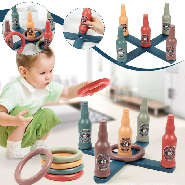 LSLJS Jouets de Lancer d'Anneaux pour Enfants Jeux Parent-Enfant Cadeaux de Noël