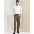 thumbnail image 3 of Pantalones de vestir clásicos a cuadros para hombre Pantalones de baile de oficina con frente plano a cuadros marrón S, 3 of 6