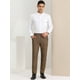thumbnail image 3 of Pantalones de vestir clásicos a cuadros para hombre Pantalones de baile de oficina con frente plano a cuadros marrón S, 3 of 6