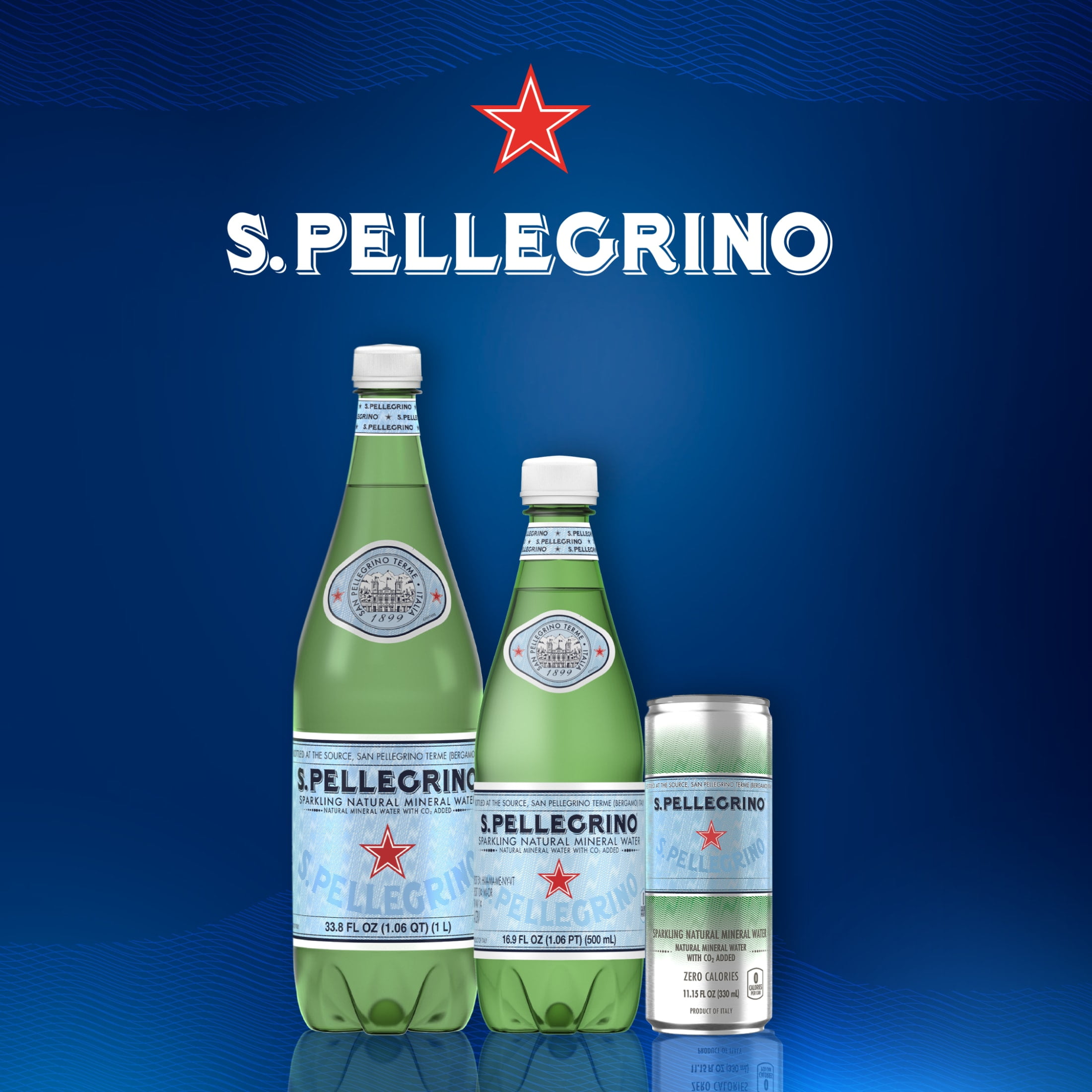 S.Pellegrino Sparkling Natural Mineral Water, 405.6 fl oz, 24 Pack