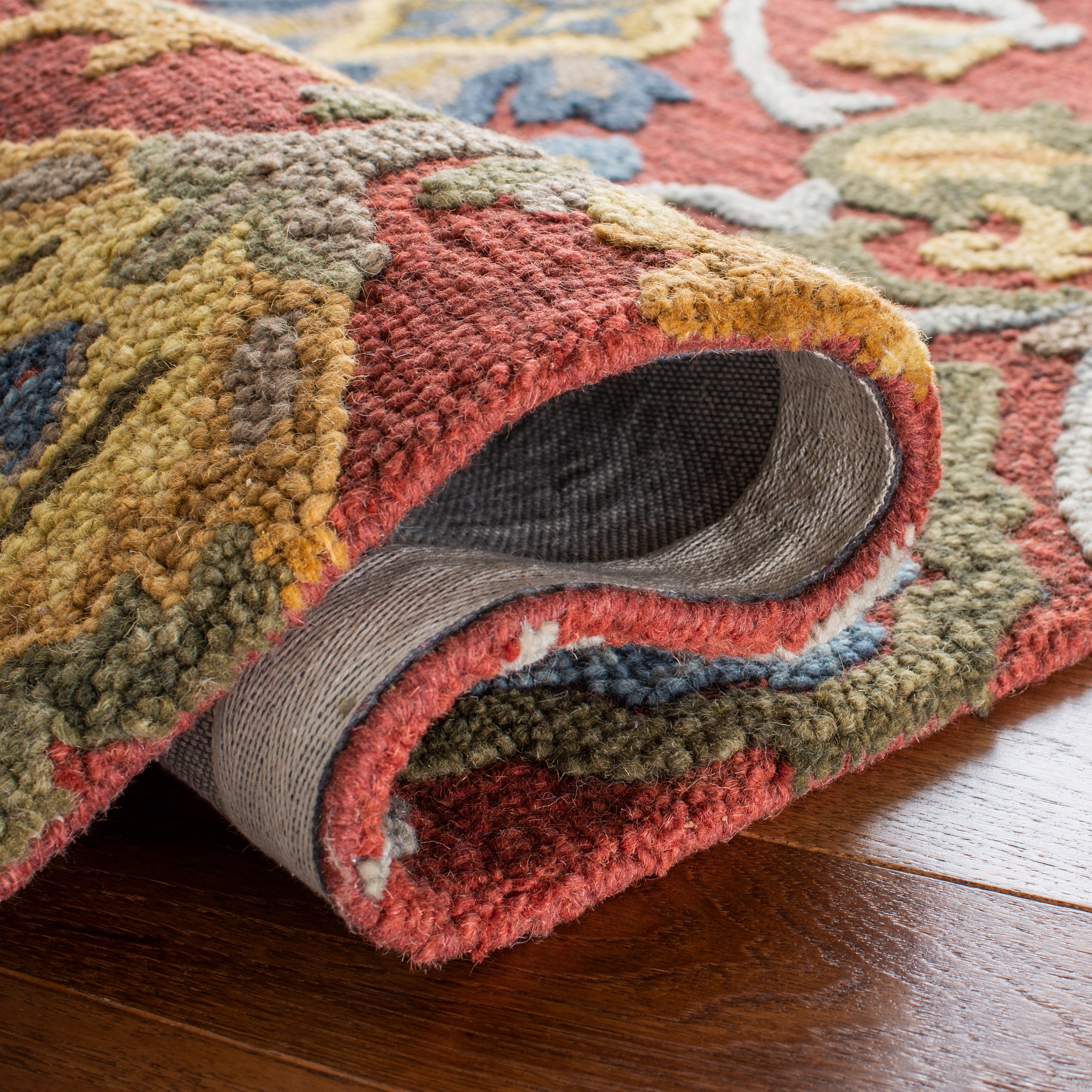 Safavieh Blossom Lennon Floral Wool Area Rug, Red/Multi, 8' x 10' Oval