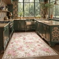 thumbnail image 3 of Lahome Decor 5'x7' Pink Floral Washable Rugs,5x7ft Rugs for Bedroom Girls Boho Area Rug,Vintage Rugs for Living Room Non Slip Low Pile Ultra-Thin Carpet for Farmhouse,Dining Room,Kids Playroom,Beige, 3 of 10