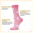 thumbnail image 5 of HIALTODAY Women's Easter Socks Novelty Funny Bunny Rabbit Eggs Printed Crew Socks Easter Basket Stuffers Kids Holiday Gifts,PINK, 5 of 6