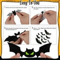 thumbnail image 5 of Eoozwa 1 Packs Glow in the Dark Halloween Bat Stickers 48PCS Scary Wall Decals with Luminous Eyes for Spooky Party Decorations Indoor Outdoor Supplies, 5 of 8