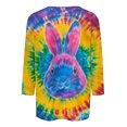 thumbnail image 5 of VgaVtl Graphic Womens Easter Tee Shirts 3/4 Sleeve Womens Tie Dye Shirts Festivals Casual Cute Loose Tops, 5 of 6