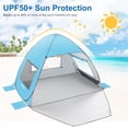 thumbnail image 3 of TOBTOS Tienda de campaña de playa emergente UPF 50+, sombrilla de playa, refugio solar automático para 2-3 personas, protección UV, sombrilla portátil, cabaña con dosel para bebé de fácil instalación,, 3 of 5