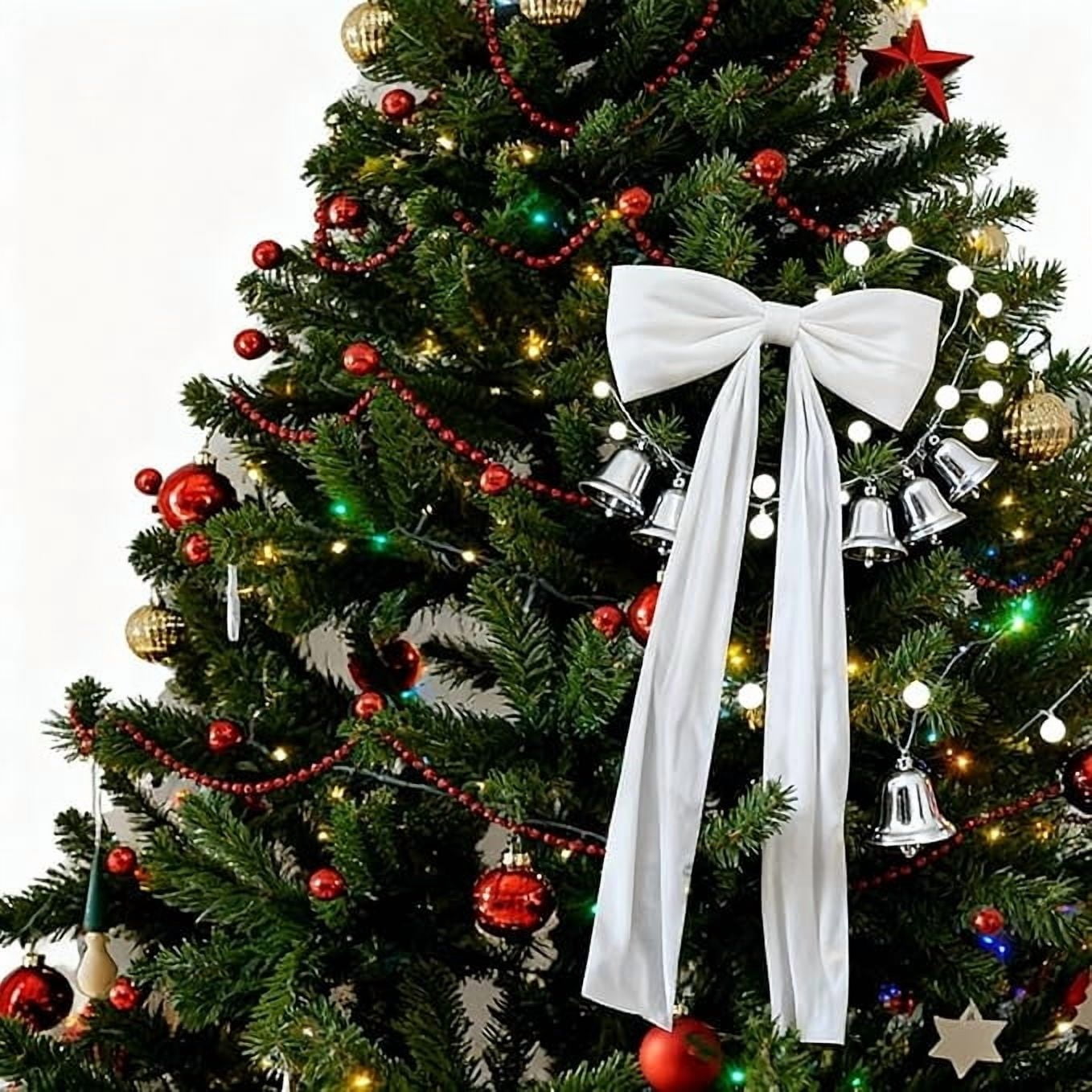 Extra Large Christmas Bow Topper – Oversized Holiday Ribbon for Wreaths, Tree Toppers, Fireplace Mantels – Classic Decoration for Indoor & Outdoor Festive Displays