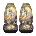 thumbnail image 5 of XYZCANDO White Horse and Floral Pattern Car Seat Covers for Woman Comfortable Car Front Seat Covers Non-Slip Elastic, for Sedan Van Auto, 5 of 10