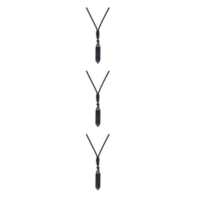Xinxinyy 1/2/3/5 Collier en Cristal de Quartz Clair Réglable Équilibre et Renouvellement Obsidienne Faite à la Main 3 Pcs