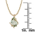 thumbnail image 3 of 10k Yellow Gold Genuine Pear-shape Green Amethyst Teardrop Pendant Necklace, 3 of 5
