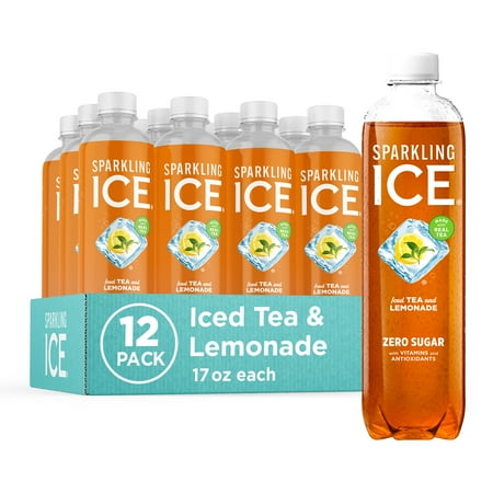 Sparkling Ice Tea + Lemonade Sparkling Water, 17 Fl Oz Bottles (Pack of 12)
