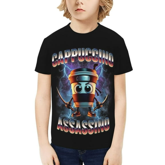 Italian Brainrot Kids T-Shirt 3d Printed Graphic T-Shirts Boys And Girls Short Sleeve Shirts For Youth Kids X-Small