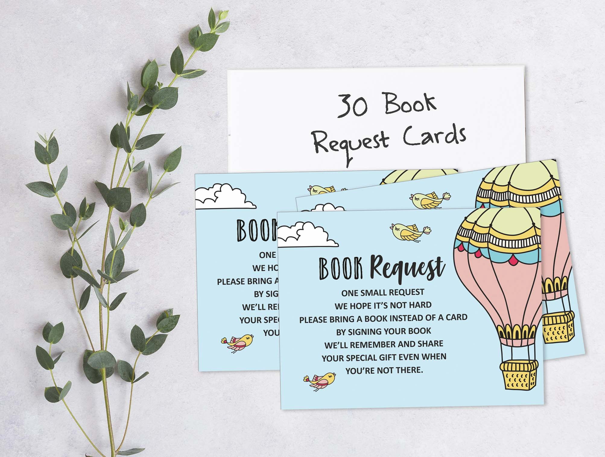 Inkdotpot 30 Books For Baby Shower Request Cards Bring A Book Instead Of A Card Gender Neutral Up Up & Away Baby On The WayBaby Shower Invitations Inserts Games