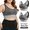Gray, variant on 2 Pack Women’s Sports Bras High Support Wirefree Seamless Workout Bra Padded High Impact Yoga Bra for Running Gym Fitness Training