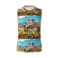thumbnail image 6 of Lsque Different Construction Site Vehicles Print Men's Cotton Blend Sleeveless Muscle Shirts (S-3XL)- Moisture Wicking, Odor Protection, UPF 30+,Large, 6 of 8