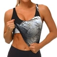 thumbnail image 3 of Daiia White Red Cockatoo Printed Women's Sports Bra, Breathable Activewear Bra with U-Back Design and Removable Pads, Comfortable and Supportive for Yoga, Workout-Small, 3 of 8