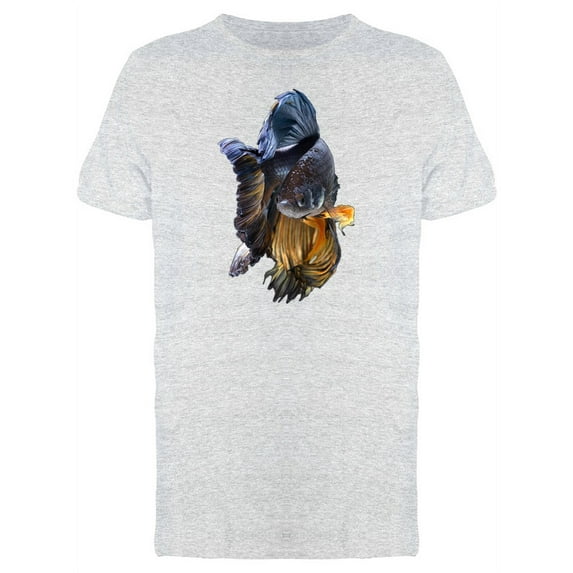 Black Fighting Betta Fish T-Shirt Men -Image by Shutterstock, Male Medium