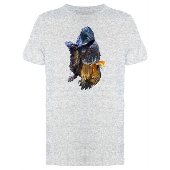 Black Fighting Betta Fish T-Shirt Men -Image by Shutterstock, Male Large