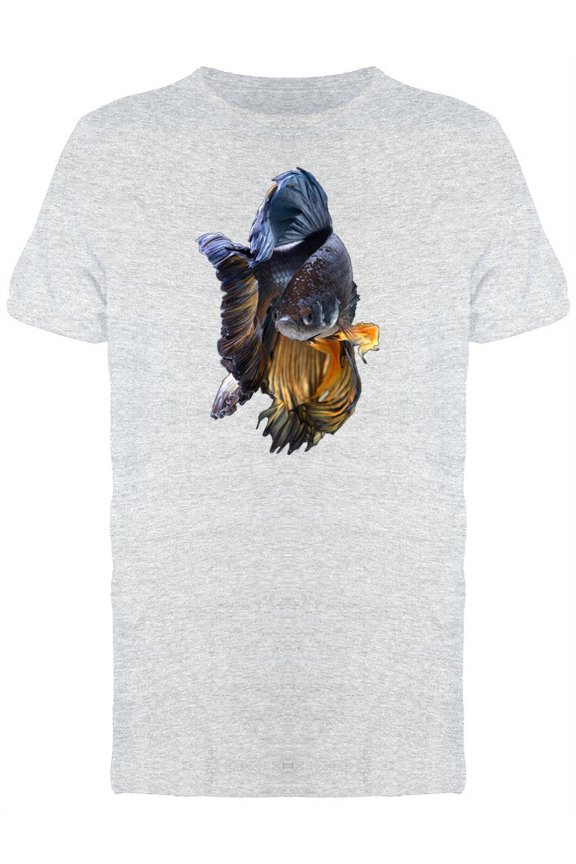 Black Fighting Betta Fish T-Shirt Men -Image by Shutterstock, Male Large