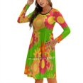 thumbnail image 1 of Robe Évasée Florale à Col Carré Élégante Mode Féminine Imprimée Robe Florale à Fleurs, 1 of 5
