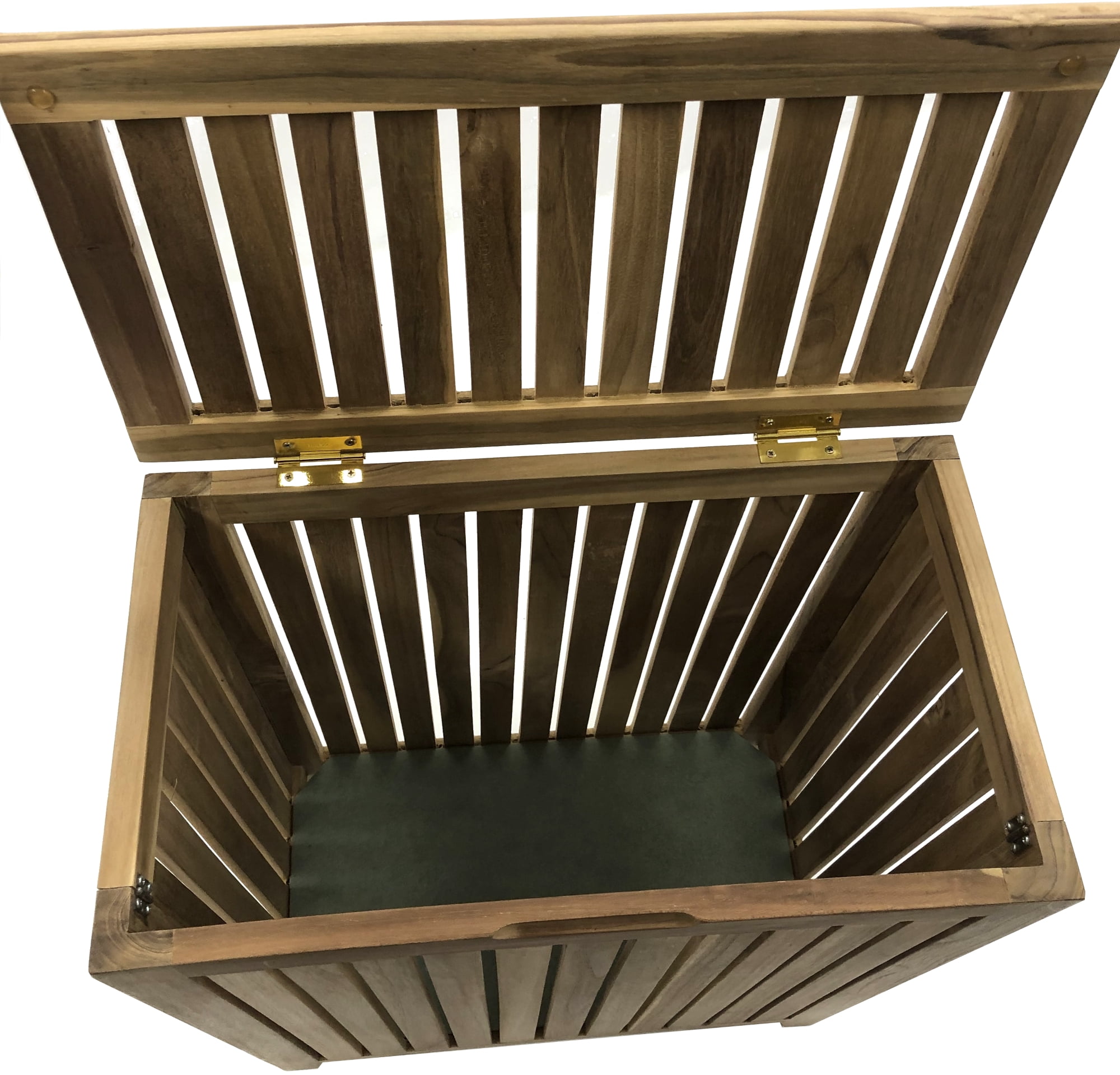 Redmon Genuine Teak Spa Laundry Top Load Hamper, Woodgrain Finish, 20" x 11" x 26" Height