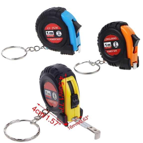 ZUARFY Retractable Ruler Tape Measure Key Chain Mini Pocket Size Metric 1m