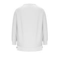 thumbnail image 3 of Tops for Women Plus Size Solid Color Side Zipper Round Neck Long-sleeved Pullover Loose Casual Sweatshirt,Womens Blouse White, 3 of 5