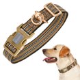 thumbnail image 1 of Collier pour Animaux de Compagnie Universel en Nylon Réfléchissant Boucle Réglable Colliers Harnais Rotatif Accessoire pour Cour Parc Marche Marron, 1 of 9