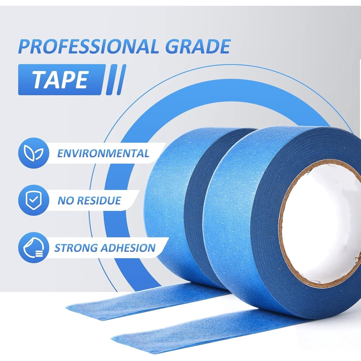 10 Rolls Painters Tape 2 inch Bulk Painter Tape Blue Wide Roll, Blue Masking Tape, 2 Inches x 55 Yards for General Purpose Wall Painting, Home Improvement