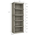 thumbnail image 5 of 5 Shelf Bookcase, 67.4" Tall Bookshelf with Display Storage Shelves, Farmhouse Bookcase for Home Office, Grey, 5 of 7