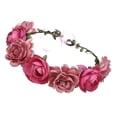 thumbnail image 4 of Prettyia Boho Mujeres Flor Festival Boda Guirnalda Corona Cabello Rosa Hugo Diadema de flores, 4 of 6