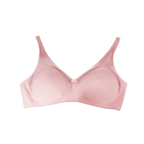 Bras for Women Breathable No Underwire Support Everyday Bra Adjustable Straps Full Coverage Comfort Daily Bras (Pink,S)