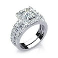 thumbnail image 2 of SuperJeweler 4 1/2 Carat Princess Shape Halo Diamond Bridal Set in 14 Karat White Gold For Women, 2 of 7