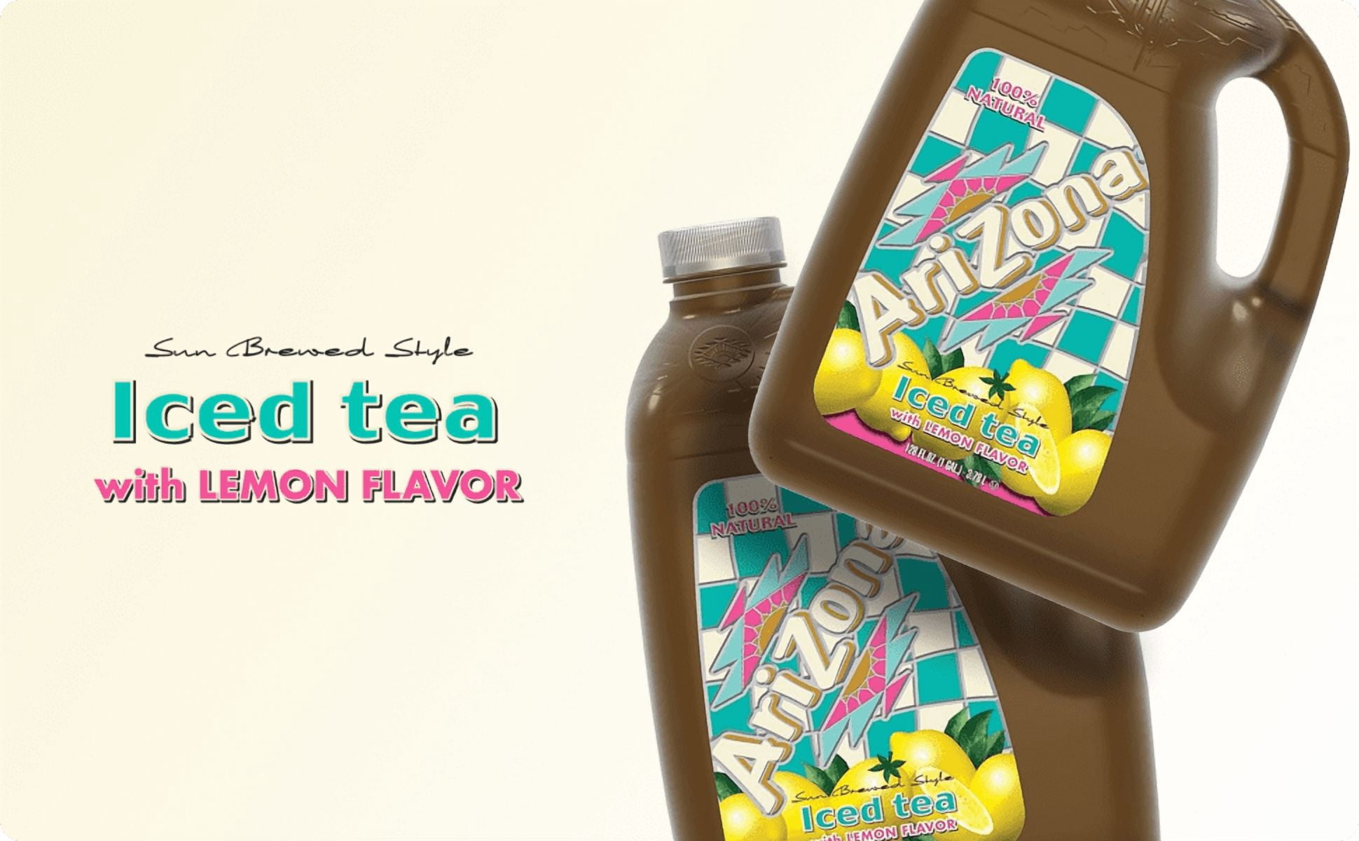 (4 pack) AriZona Iced Tea with Lemon Flavor, Caffeinated Black Tea Variety, 128 fl oz Gallon