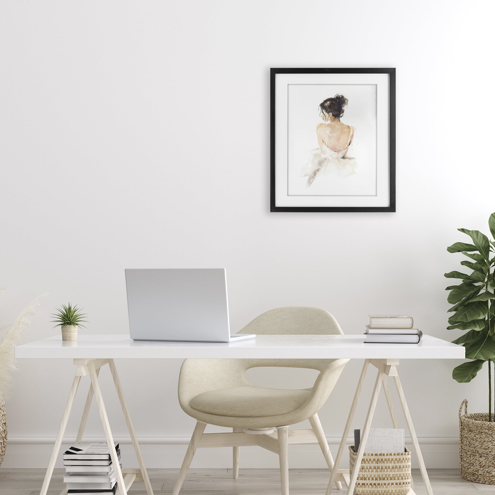 Stupell Industries Feminine Serenity Woman Black Framed Print Under Glass, design by Svetlana Aleynikova
