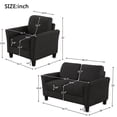 thumbnail image 4 of Hassch Single Sofa & Double-Seat Sofa Set for Home Relax Living Room, Black (Not Included the Pillow), 4 of 10