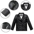 thumbnail image 3 of Esaierr 2-14 Years PU Leather Jacket Outwear for Kids Toddler,Fall Winter Slant Zipper Leather Jacket,Fleece Lined PU Leather Jacket Outwear, 3 of 7