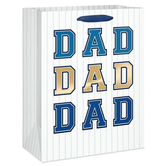 American Greetings 12.75" Large White Father's Day Gift Bag, Dad Tee (1-Count)