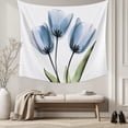 thumbnail image 5 of Blue Tulip Large Tapestry for Bedroom Wall Hanging Tapestry, Abstract Flower Country Farm Floral White Ceiling Backdrop Tapestries Poster Blanket Wall Decor for Teens Room Living Room Dorm 100" x 59", 5 of 8