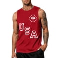 thumbnail image 3 of Youpwaven Men's 250th Anniversary USA Muscle Tank Top, 1776-2026 Double-Sided Graphic Tee, Staggered "USA" Front & Distressed Back Flag Performance Shirt, Landmark Year Celebration Vest, 3 of 5