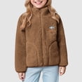 thumbnail image 2 of 3-4 Years Toddler Childrens Warm Jacket Boys And Girls Simple And Plush Jacket Zipper Cardigan School Coffee Sweatshirt, 2 of 5