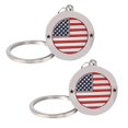 thumbnail image 2 of Cute Keychain For Backpack Patriotic Design Zinc Alloy Key Holder 2Set, 2 of 2
