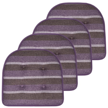 

Bradford Striped U-Shaped Memory Foam Chair Pad Purple 4-Pack