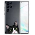thumbnail image 1 of WIRESTER Transparent Soft Gel TPU Clear Case Slim Protective Cover for Samsung Galaxy S22 Ultra 6.8" 2022, Animal Black White Tuxedo Cat, 1 of 3