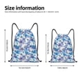 thumbnail image 2 of Honeii Icy Blue Snowflakes Print Drawstring Backpack,Drawstring Bags String Backpack Gym Cinch Sack Backpack Sport Bag Draw-Medium, 2 of 6