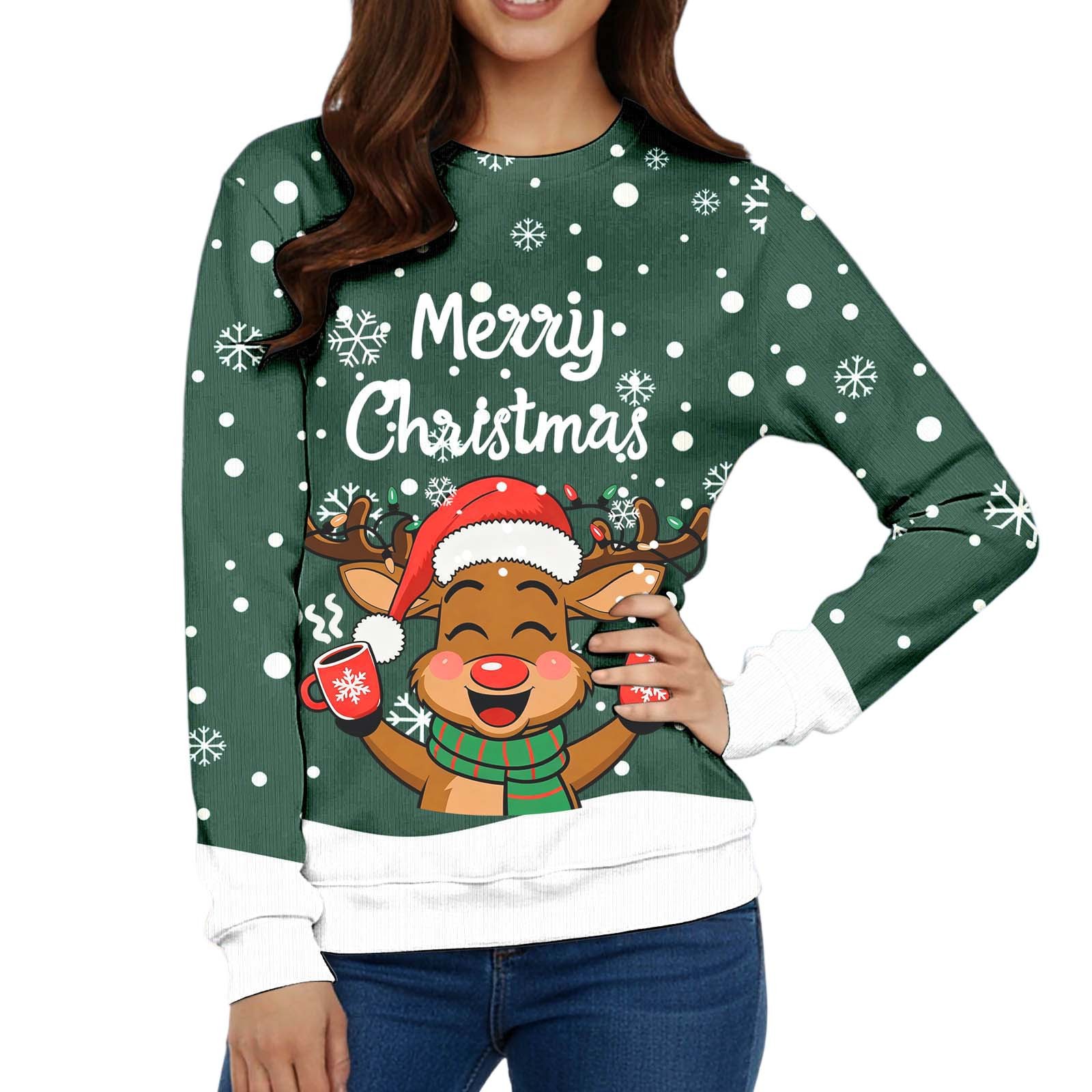 Christmas Sweater Men Sweaters Funny Sweatshirt Knit Plus Size Big and Tall Holiday Vacation Elf Adult Sweatshirts