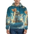 thumbnail image 2 of Zufioo Cute Angel Winged Rabbit Design Fleece Comfortable Hoodie for Mens,Sweatshirt for Men,Pullover Hooded Sweatshirt for Men -3X-Large, 2 of 5