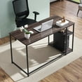 thumbnail image 3 of Ivinta White Computer Gaming Desk with 2-Tier Shelves for Home Office, 3 of 8