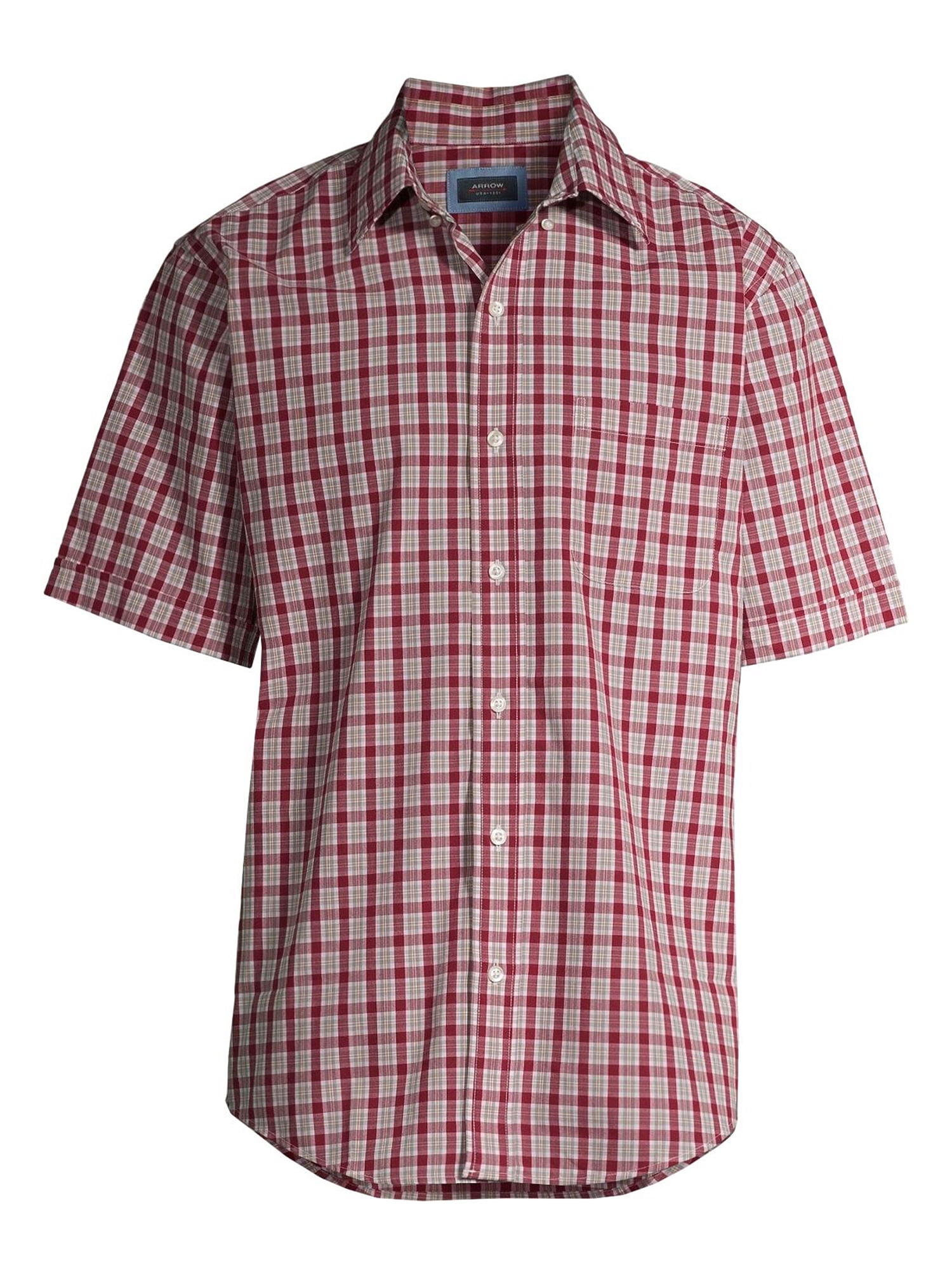 Arrow Men's Big and Tall Hamilton Poplin Wrinkle Free Short Sleeve Shirt